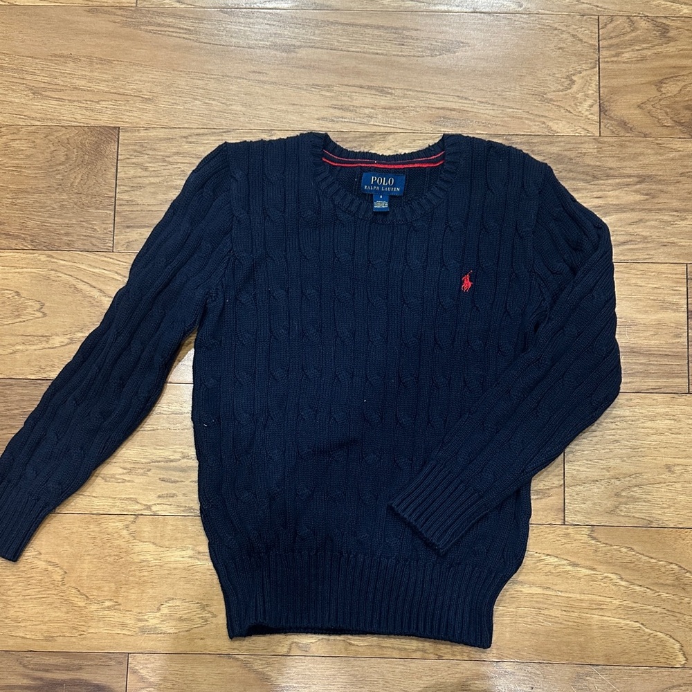 Polo by Ralph Lauren Boy’s Navy Cable Knit Sweater